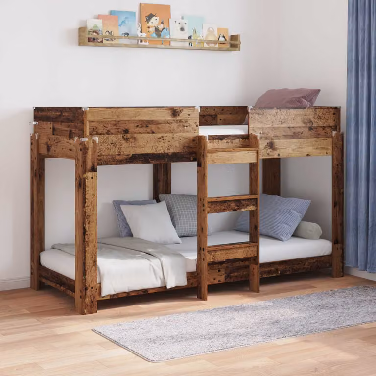 Letto a Castello per Bambini vidaXL in Legno Marrone L: 89 cm, P: 196 cm, H: 117 cm