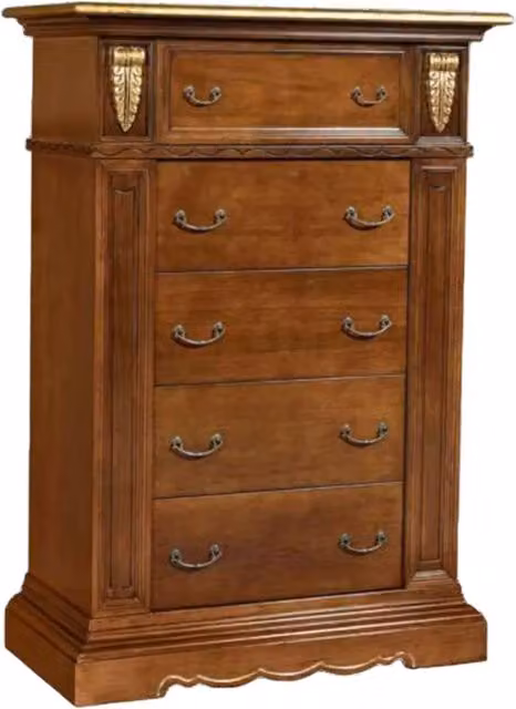 Cassettiera legno decori in foglia oro finitura bassano 106x53x153 - Mobili 2G