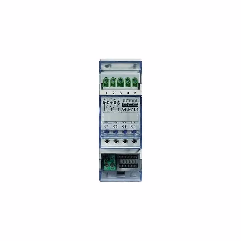 Attuatore Din Bticino F411/4 con 4 Relè Indipendenti 2 Moduli Scs Trasparente – 2