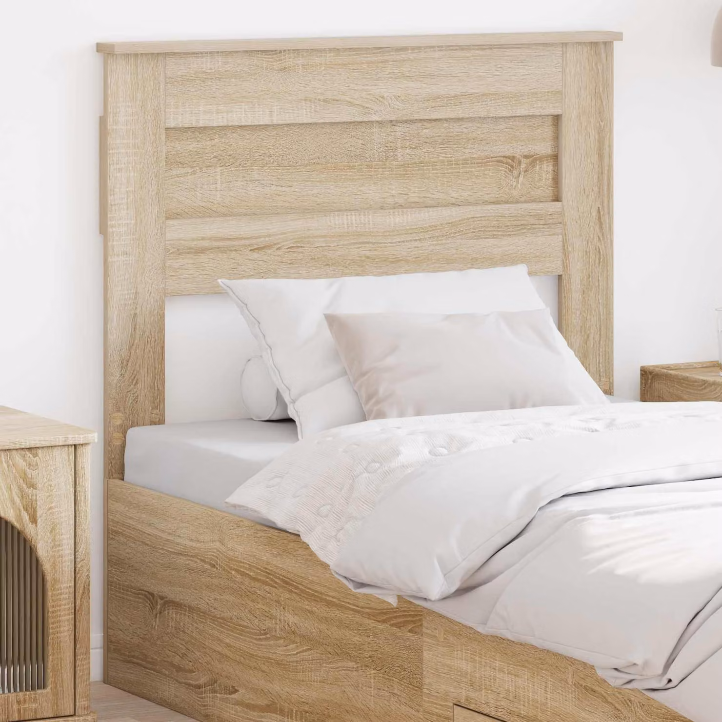 Testiera per letto vidaXL in legno ingegnerizzato Rovere Sonoma, colore marrone, stile minimalista
