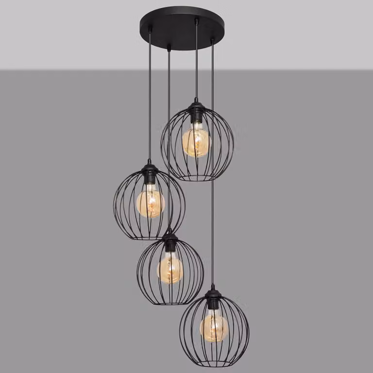 Lampada a sospensione Cumera HELAM, dimmerabile, Nero, Soggiorno / Sala da pranzo, Metallo, Moderno, Lampada a sospensione
