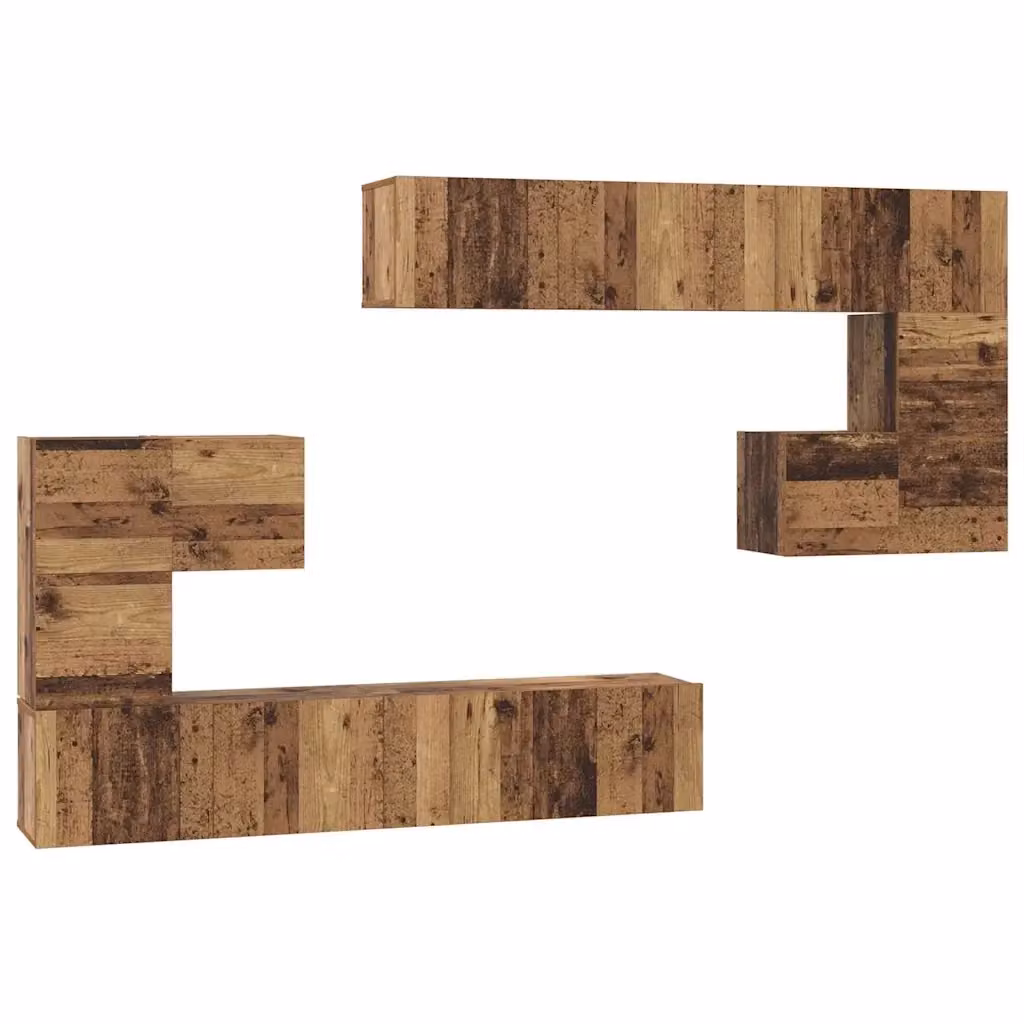Mobile TV moderno vidaXL in legno e MDF marrone con 4 scomparti da appendere a parete – 2