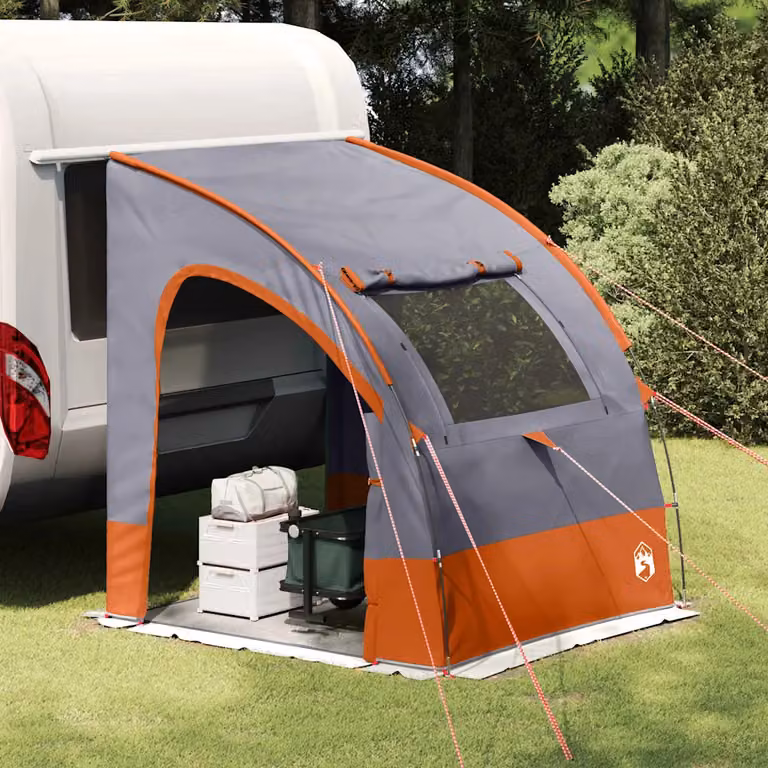Tenda per portellone posteriore vidaXL in poliestere, Grigio e arancione, L: 194 cm, H: 210 cm, P: 180 cm