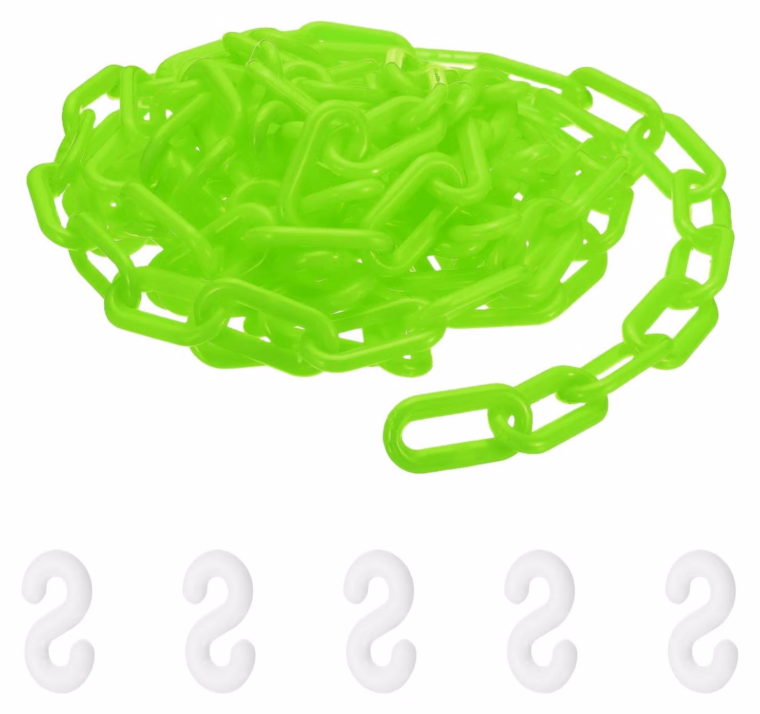 Catena di sicurezza in plastica, verde, 5 metri, 50 x 5,5 mm