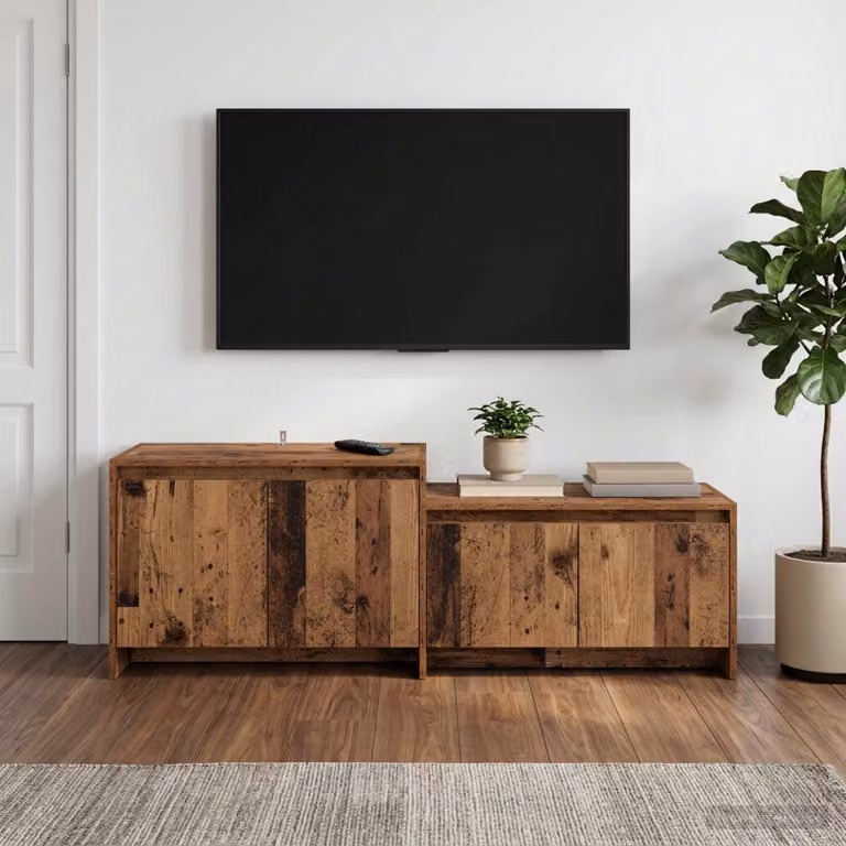 Mobile TV vidaXL in legno antico e MDF marrone L 147 x P 35 x H 50 cm