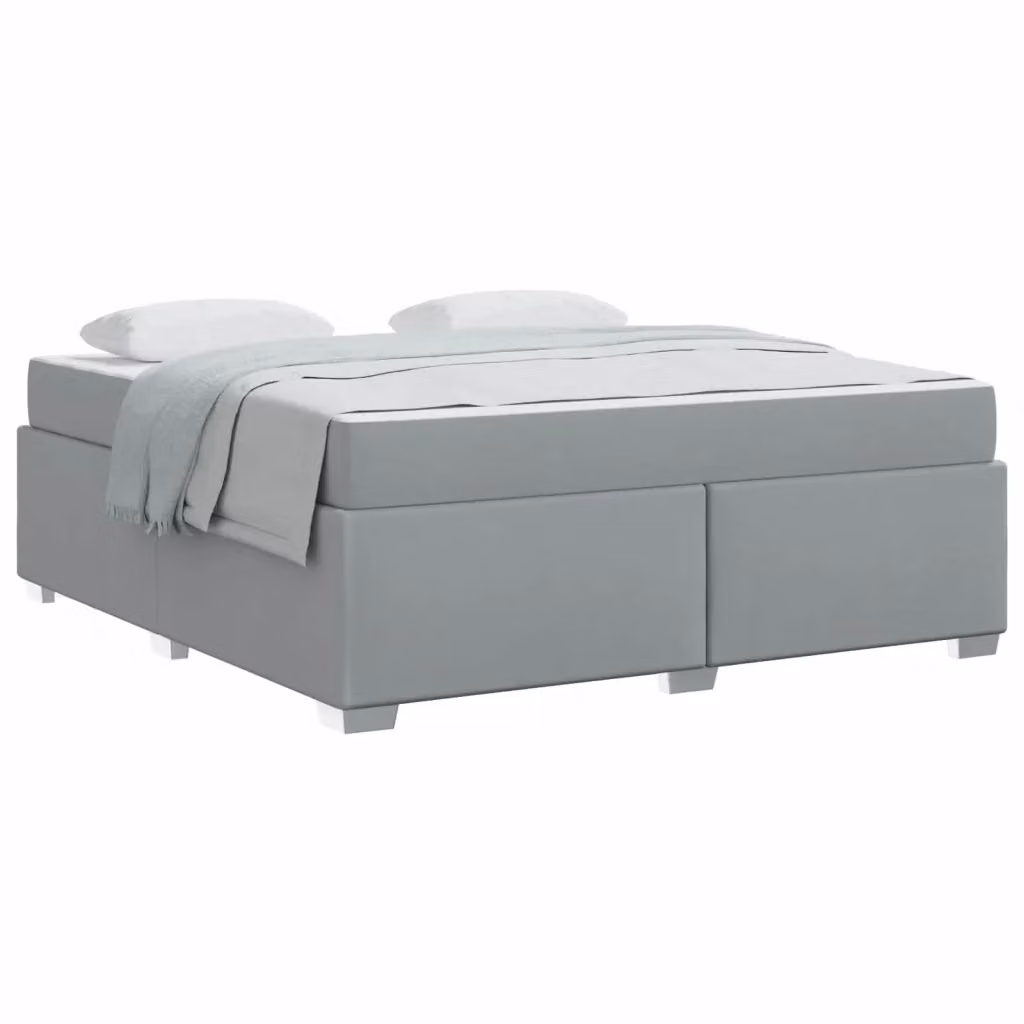 Struttura letto moderno vidaXL in tessuto grigio con base a molle L: 180 cm, P: 200 cm, H: 66 cm – 2