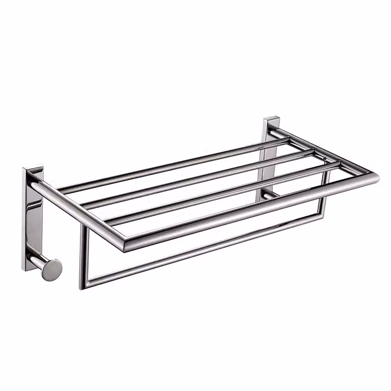 Mensola portasciugamani doppia da muro in acciaio inox AISI 304 Gedy 5035 serie PROJECT Cromato
