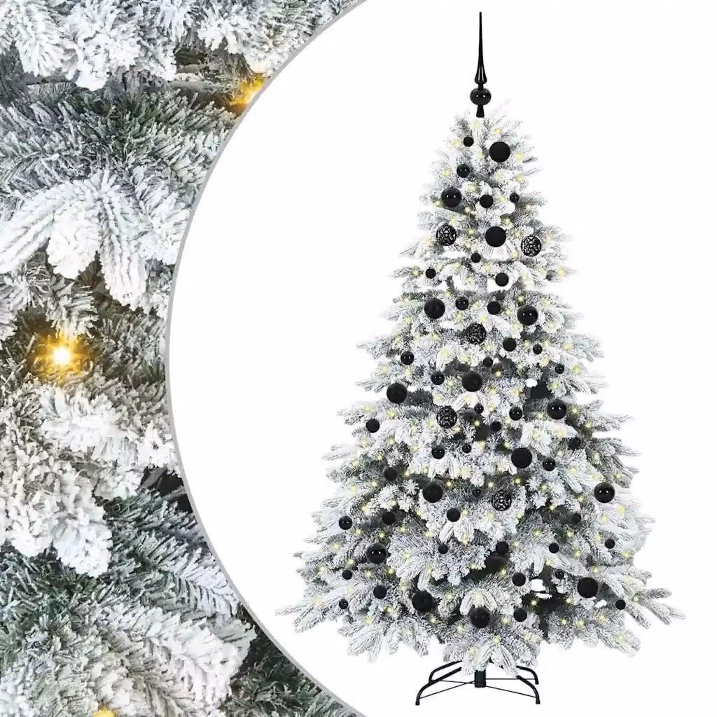 Albero di Natale artificiale moderno vidaXL bianco con 300 LED luce bianca calda, Altezza: 180 cm – 2