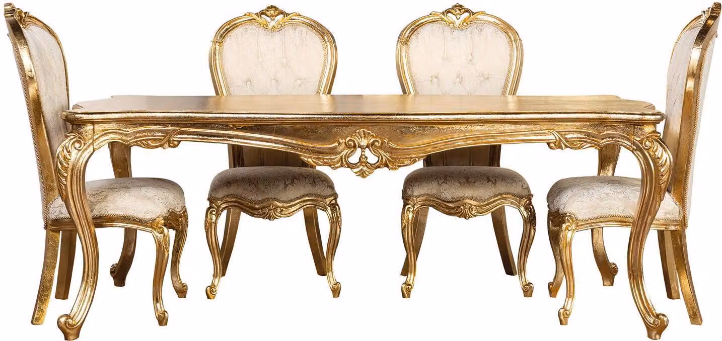 Klassischer Stuhl Esszimmer Beige Essstühle Design klassisch Luxus Stühle