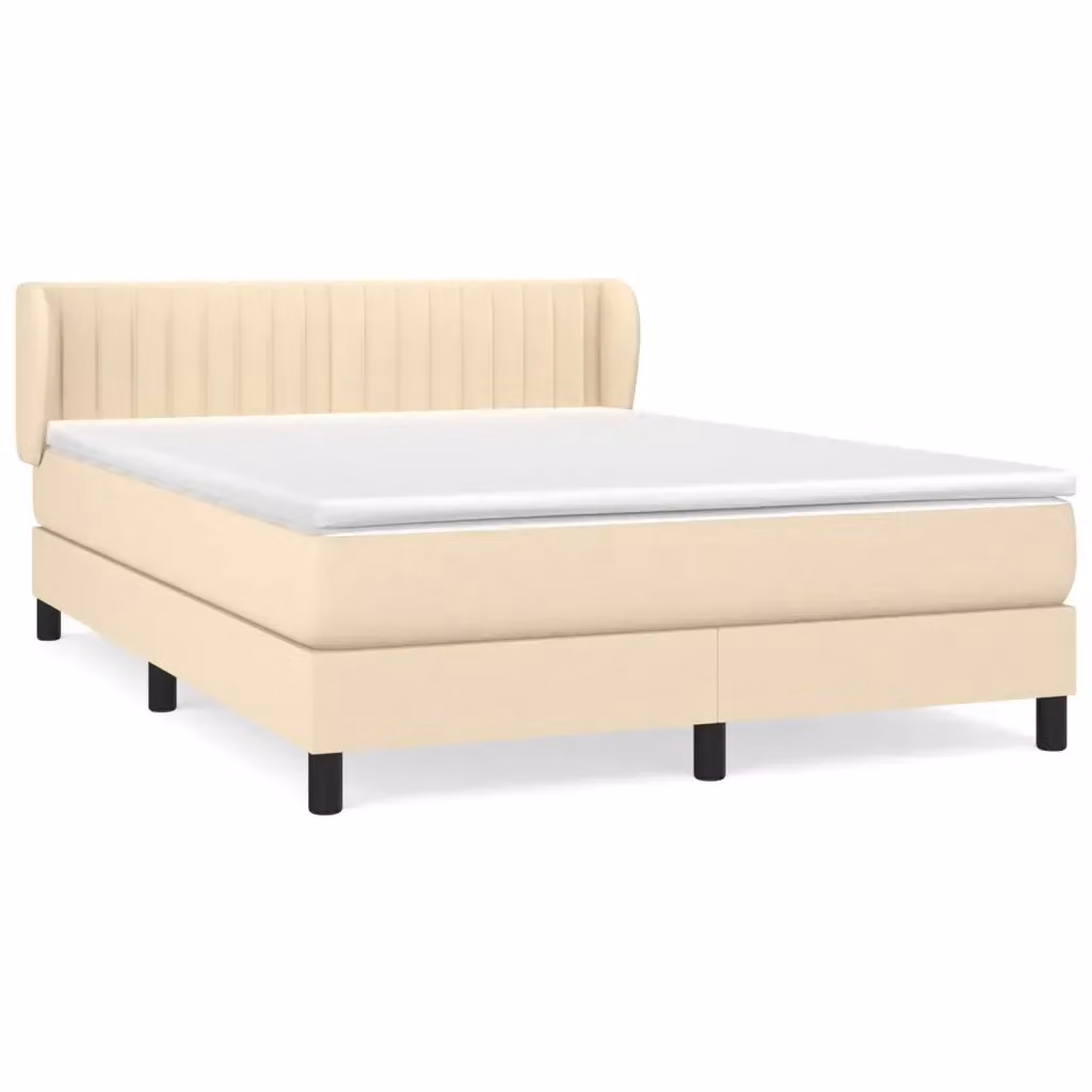Giroletto a molle con materasso ibrido vidaXL in tessuto beige e bianco L/P/H: 190 x 140 x 19 cm – 2