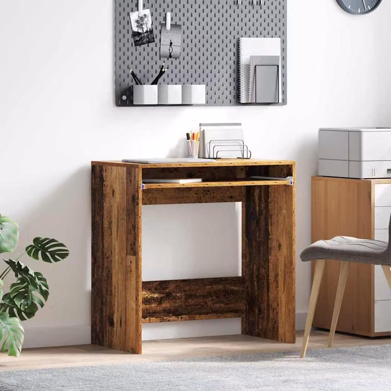 Maison Exclusive - Scrivania in legno massello riciclato e materiale composito, 77,5 x 43 x 79 cm