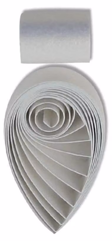 Carta metallizzata per quilling, 5 mm, 60 strisce, 54 cm, bianca