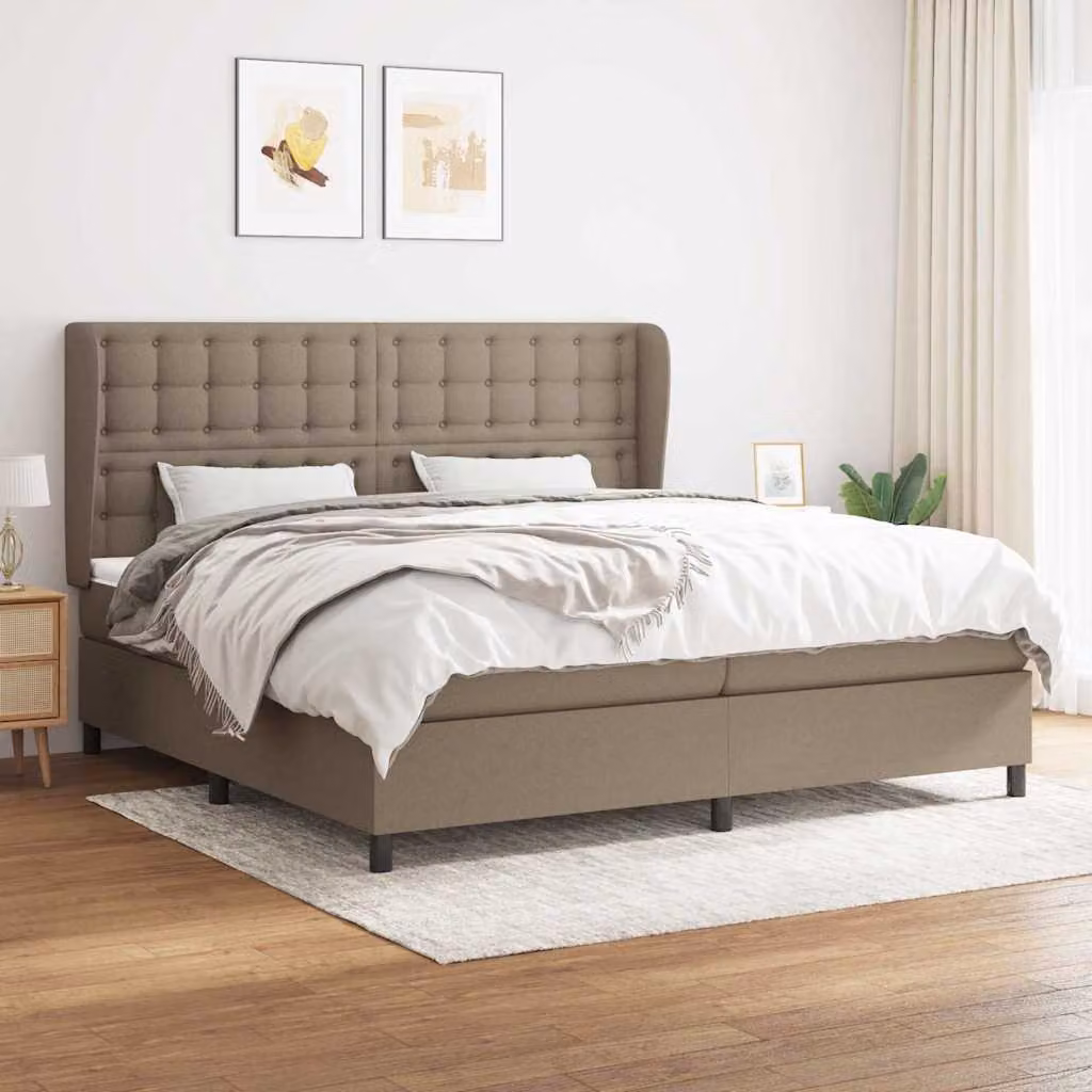 vidaXL Giroletto a Molle con Materasso Ibrido in Tessuto, L/P: 200 x 200 cm – 1