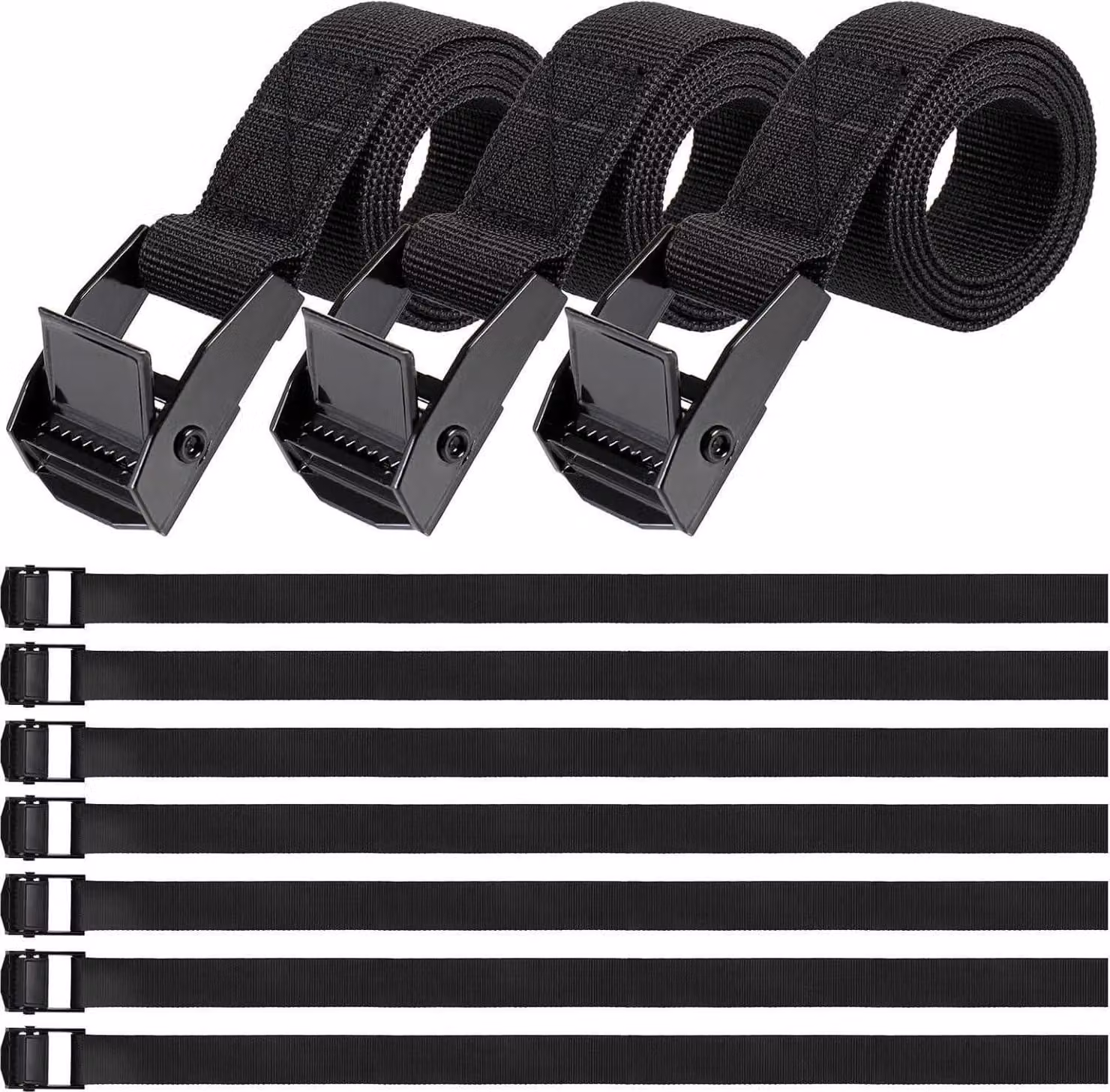 Cinghie di fissaggio corte 10 pezzi 65cm nero Cinghie di fissaggio regolabili bicicletta moto bagagli confezioni