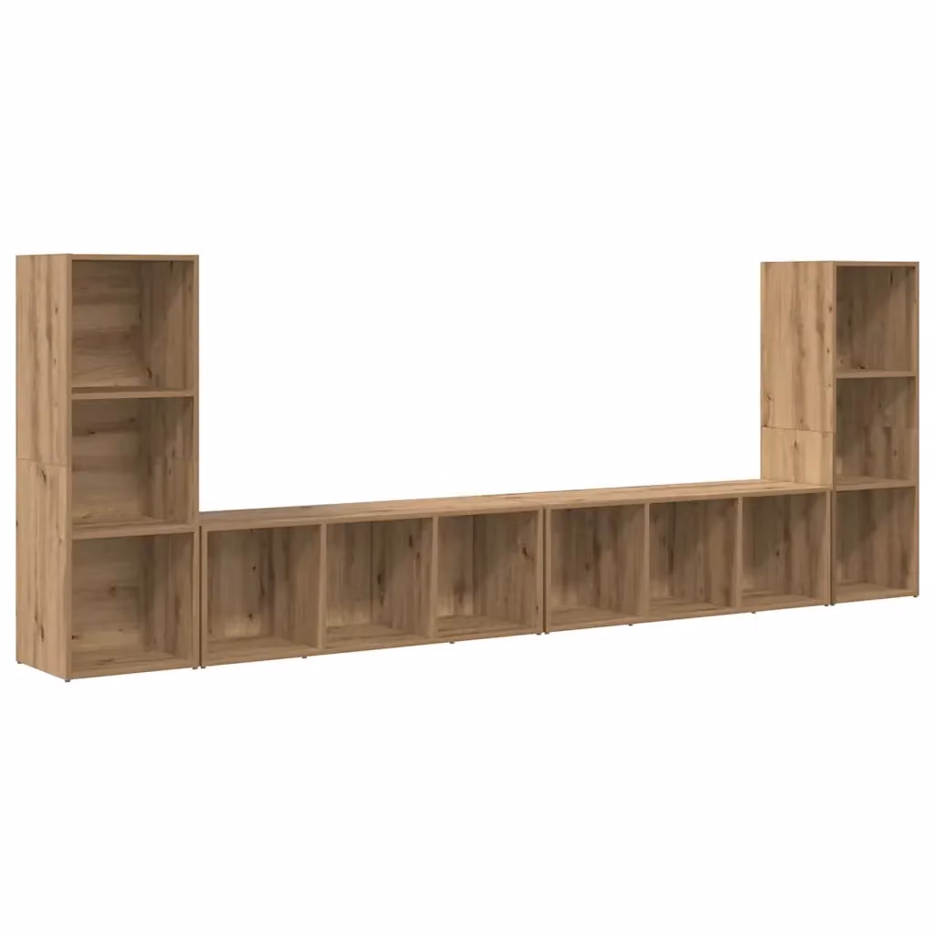 Set mobile TV moderno vidaXL in legno ingegnerizzato color rovere marrone per soggiorno – 2