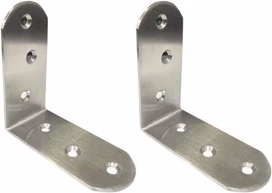 Supporti angolari in acciaio inossidabile con chiusura a lucchetto - Robusto rinforzo per mobili - Acciaio inossidabile - 40x40x16 mm - Confezione da 20 pezzi - Finitura cromata