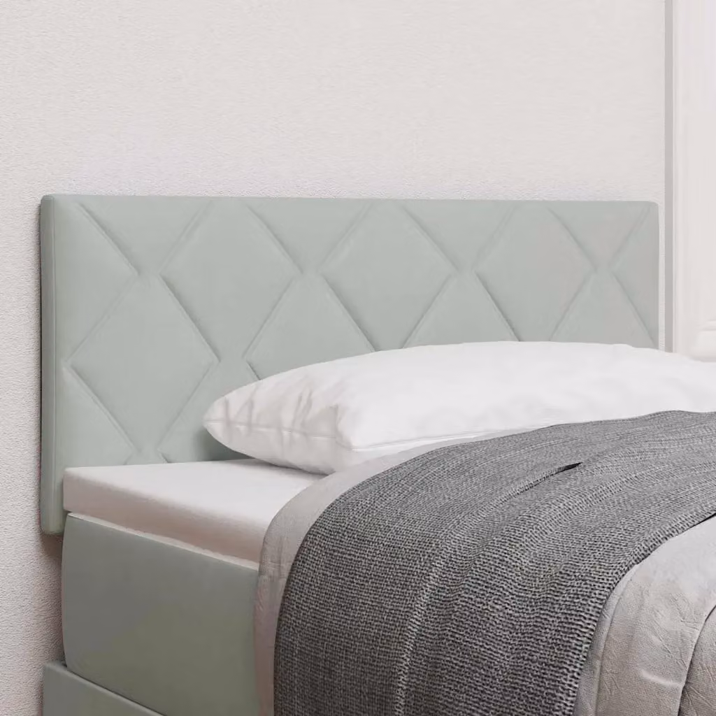 Testiera per letto vidaXL in velluto grigio chiaro, larghezza: 90 cm