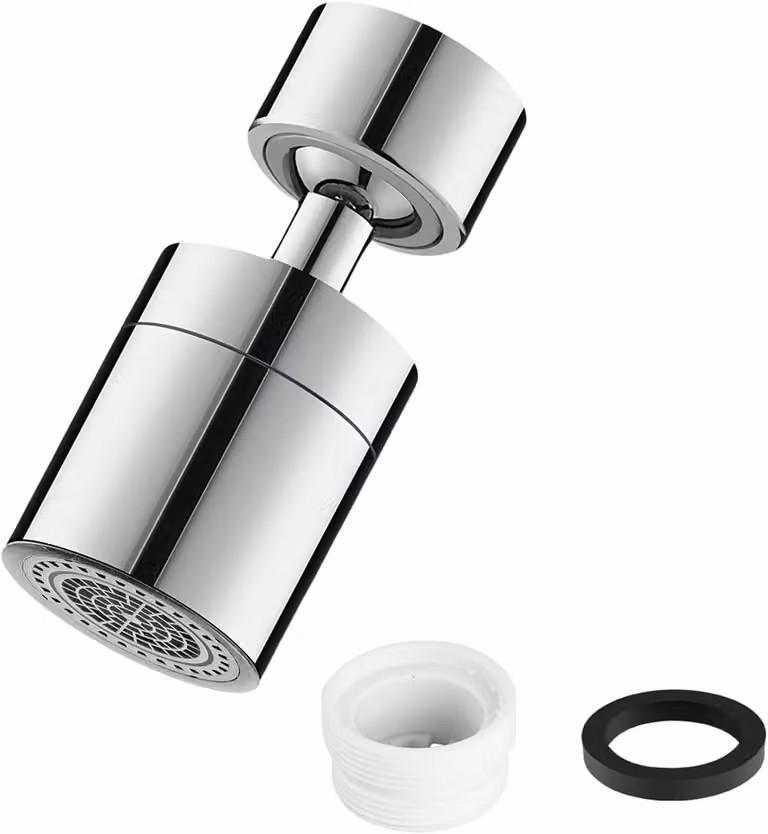 Aeratore per rubinetto, rotazione a 360°, 2 tipi di getto, risparmio idrico, adatto per cucina e bagno