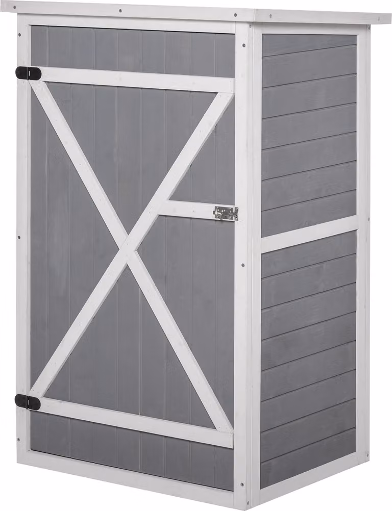 Fortuna Lai Casetta da giardino Ripiani Abete Nero+Grigio+Bianco 75x56x115cm