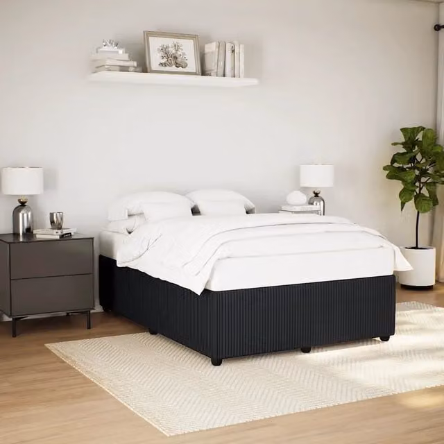 Giroletto senza Materasso-Struttura Letto Nero 160x200 cm in Velluto 573810