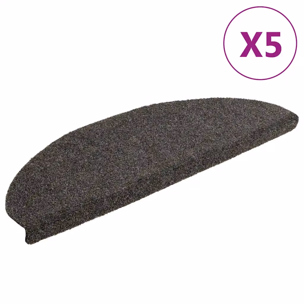 vidaXL Tappetini per scale autoadesivi 5 pz 65x21x4 cm antracite