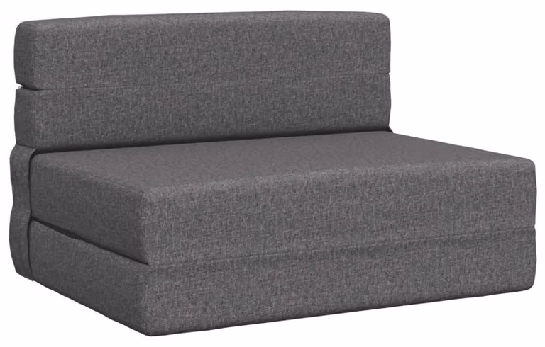 Divano Letto Pieghevole Grigio Chiaro 100 x 80 x 60 cm Tessuto