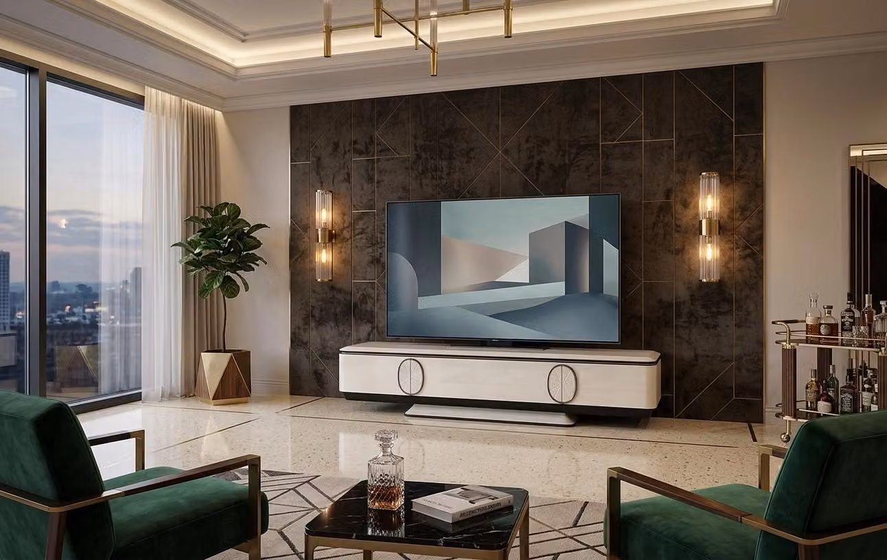 Mobile TV a basso profilo, di alta qualità, moderno, pratico, funzionale, dal design senza tempo ed elegante