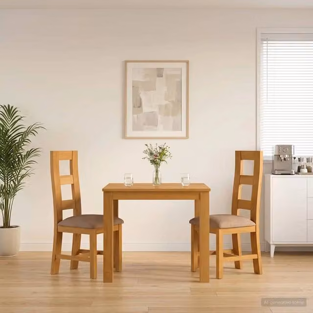 Set da pranzo moderno vidaXL in legno di quercia composto da tavolo rettangolare e 3 sedie, colore grigio e marrone