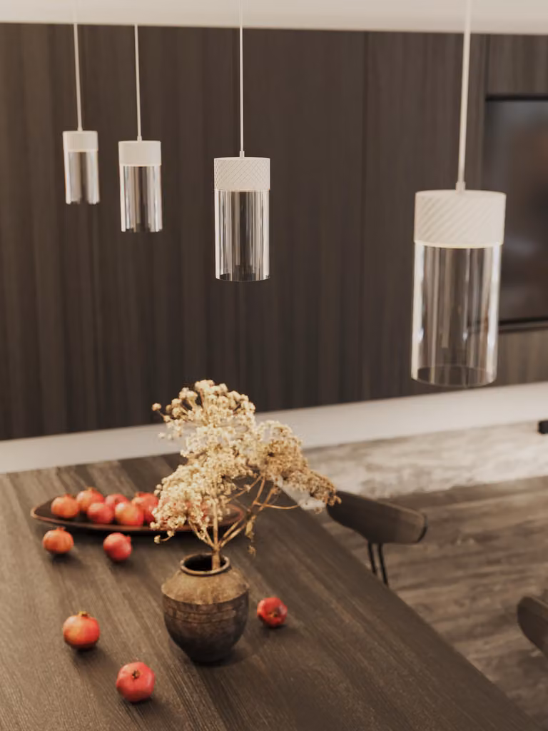 Lampada a sospensione LED in vetro FUSION bianca, 7 W, luce calda, 477 lm, metallo, dimensioni: 150 x 7,5 x 7,5 cm, IP20, Maxlight
