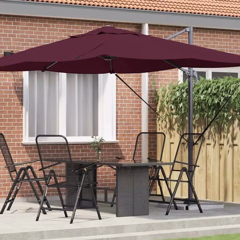 Ombrellone a braccio mobile vidaXL in poliestere e alluminio, L: 351 cm, P: 250 cm, H: 260 cm