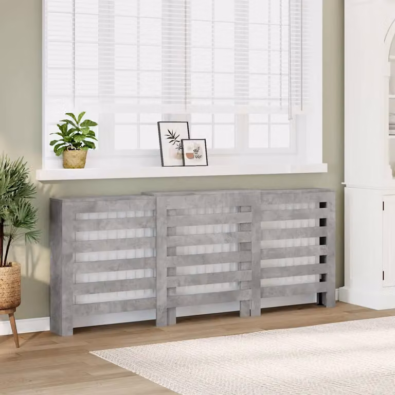 Copertura per radiatori vidaXL in MDF Grigio Cemento L: 205 cm, P: 21,5 cm, H: 83,5 cm