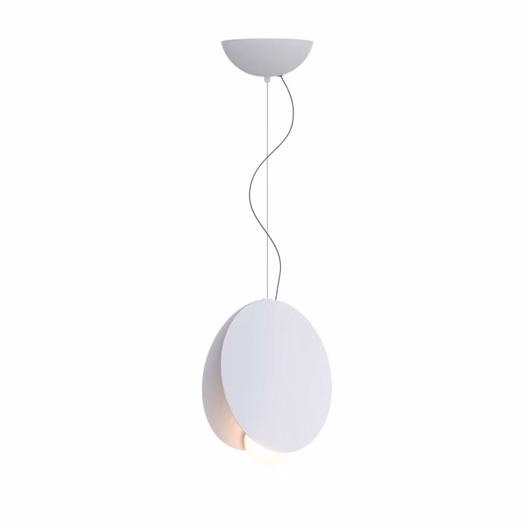 Fabbian Lampada a sospensione Akoya, dimmerabile, Bianco / Opale, Soggiorno / Sala da pranzo, Metallo, Design, Lampada a sospensione