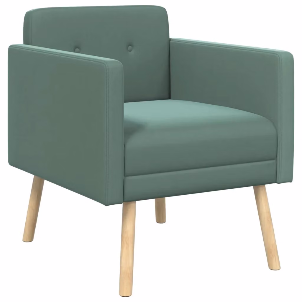 Poltrona moderna in velluto verde con braccioli vidaXL – 2