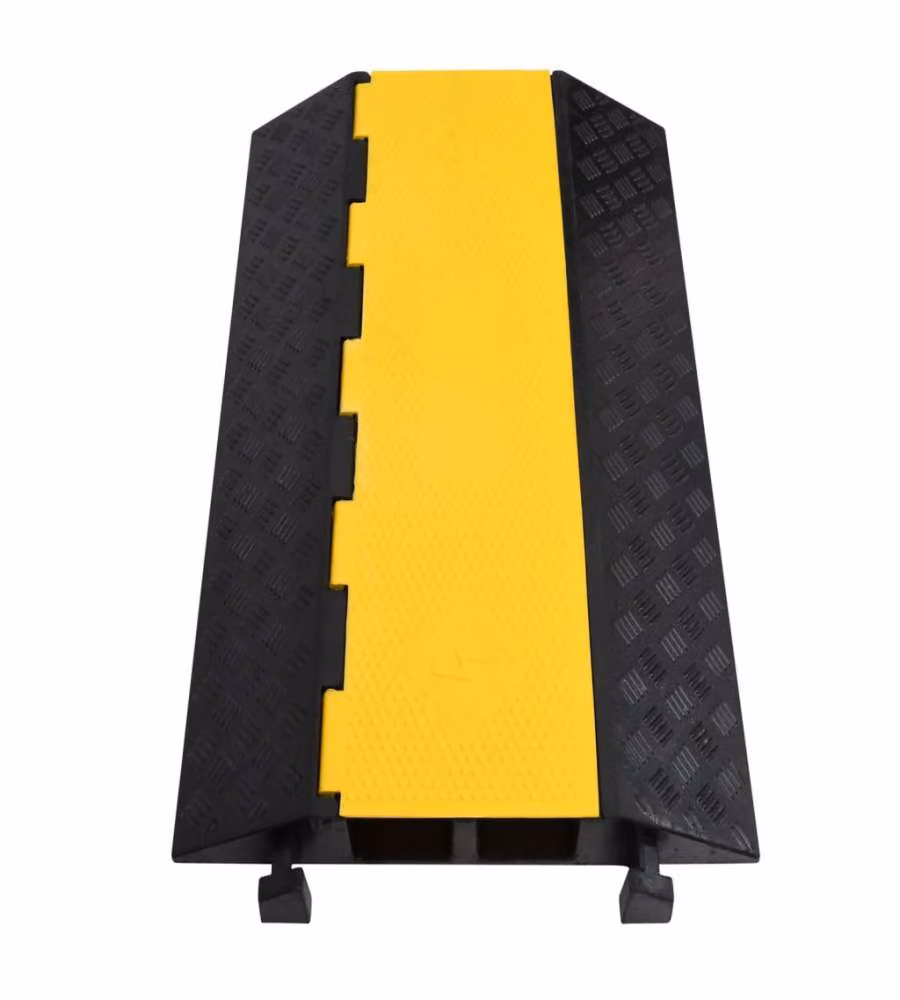 Dosso Passacavi Rampa con 2 Canali 2 pz in Gomma 100 cm