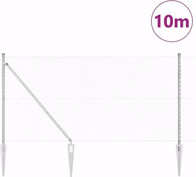Pannello per recinzione in acciaio DESIGN IN Argento, L: 10 m, H: 1,2 m, maglia 40 x 40 mm