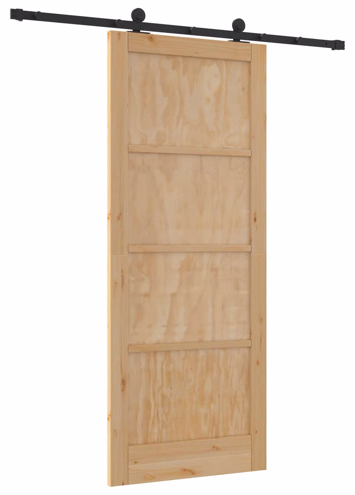 Porta scorrevole Naturale e Nero 86 x 211 cm