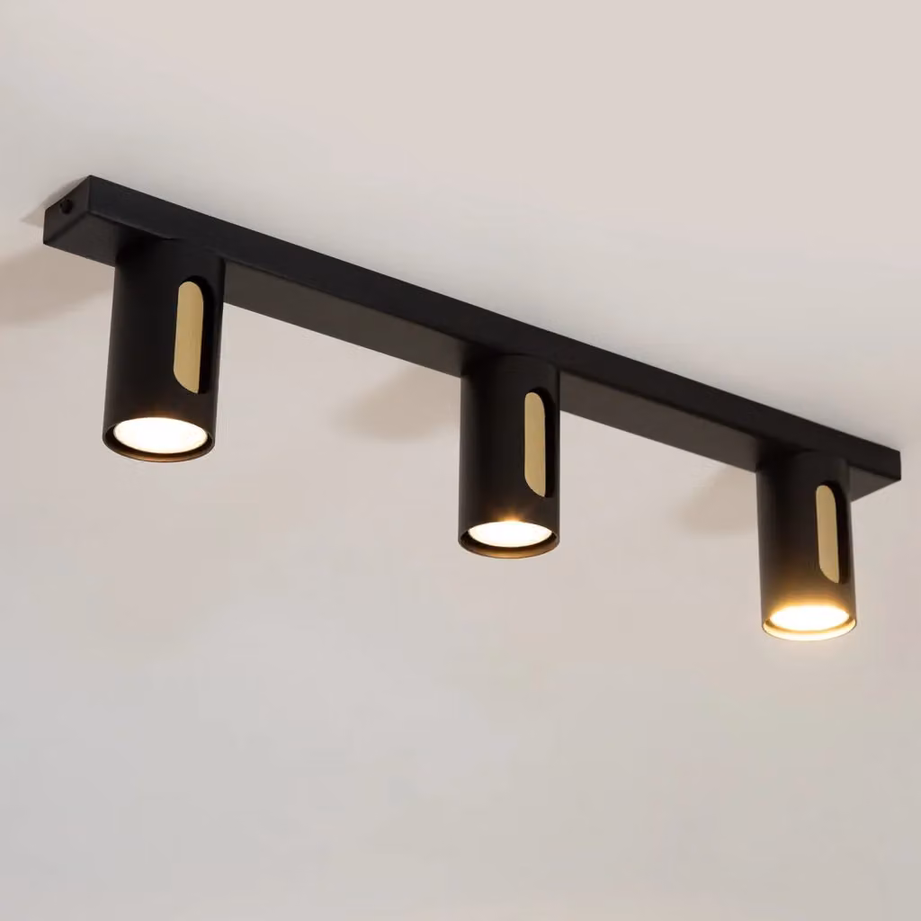 Plafoniera a barra FLOW Sigma Lighting nero e oro, 3xGU10, L: 60 cm – 2