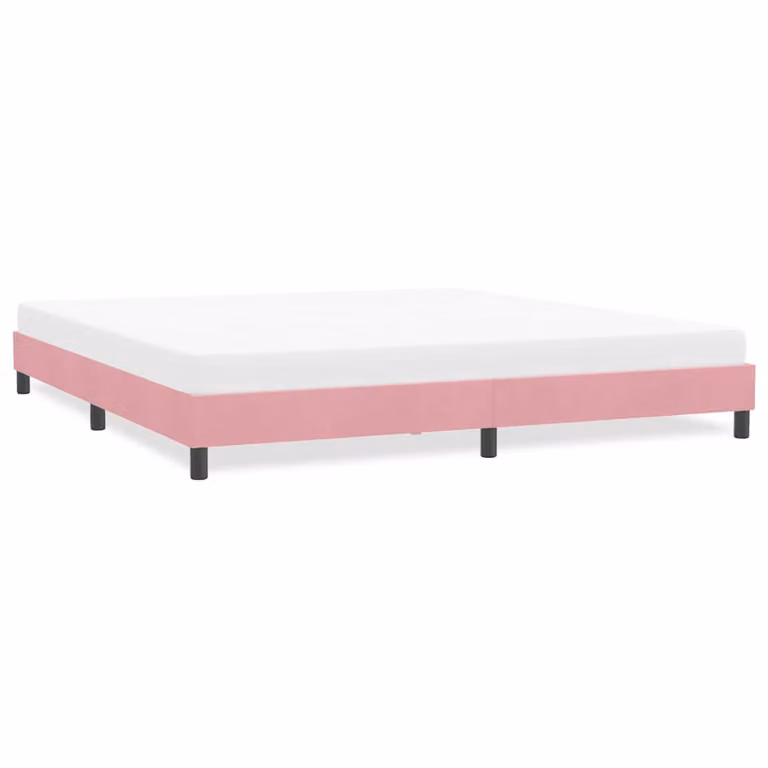 vidaXL Giroletto in Velluto Rosa senza Materasso L: 183 cm, P: 213 cm