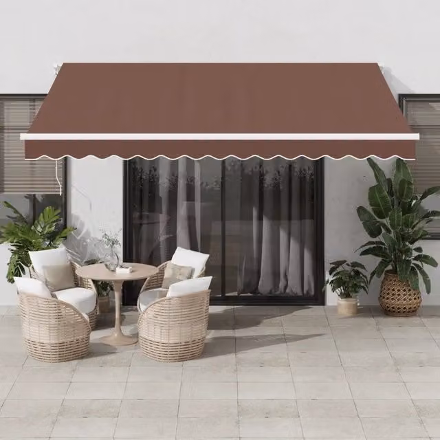 Tenda retrattile vidaXL in poliestere e alluminio marrone L: 400 cm, P: 350 cm – 1