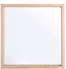 Specchio TIZIANO Bizzotto in legno naturale bianco e marrone, forma quadrata, L: 52 cm, H: 52 cm