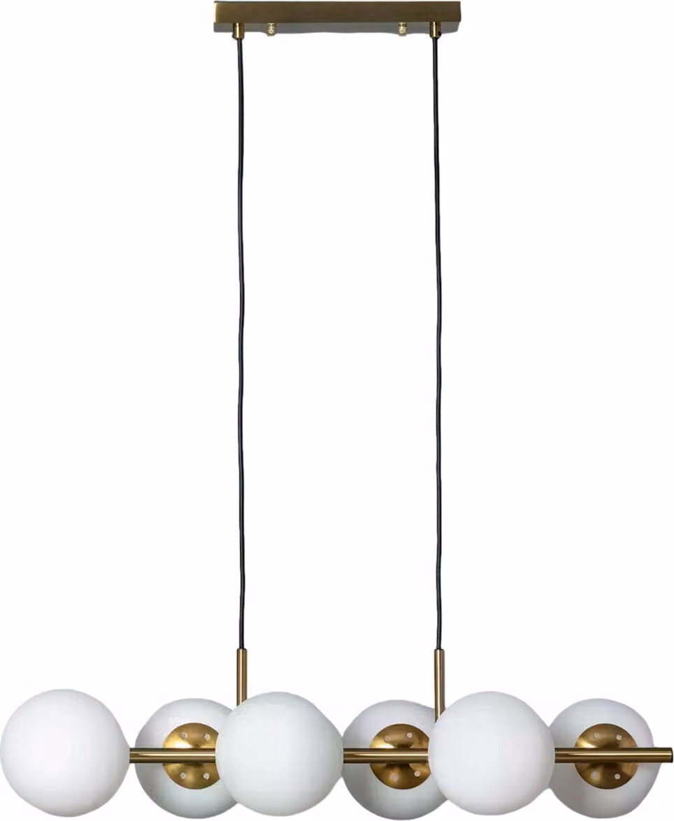 Lampada a sospensione Milano oro-bianca 6xE27x40W in metallo, dimensioni: 162x85x16,2 cm, IP20, Abruzzo