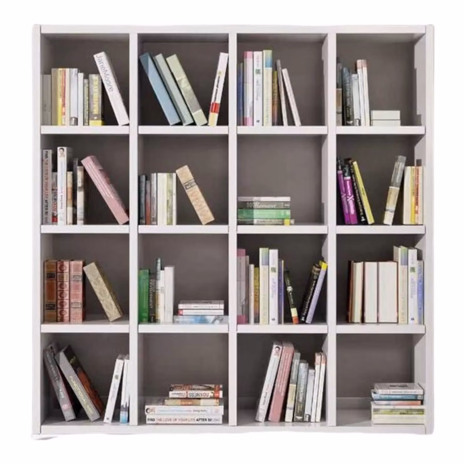 Libreria moderna Mobili 2G in laminato bianco frassino con pannello posteriore L/P/H: 175 x 30 x 175 cm – 1