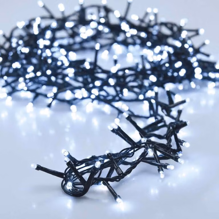 Catena luminosa a LED, 480 LED bianchi freddi, lunghezza 36 metri, cavo di 3 metri
