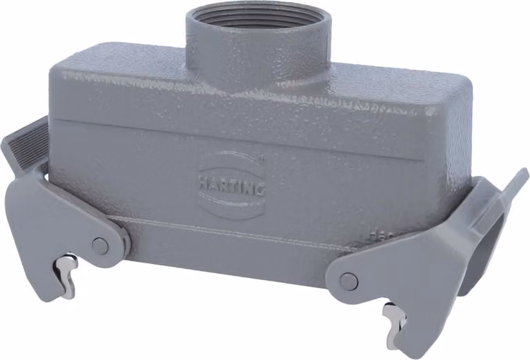 HARTING Han 24B Custodia a manicotto bassa, 1xPG29 uscita cavo diritta, con 2 staffe trasversali Vite PG29 Area di serraggio