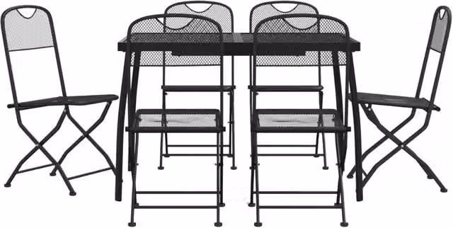 Set da Pranzo da Giardino 7pz | Set Salotto da Giardino Antracite in Rete Metallica