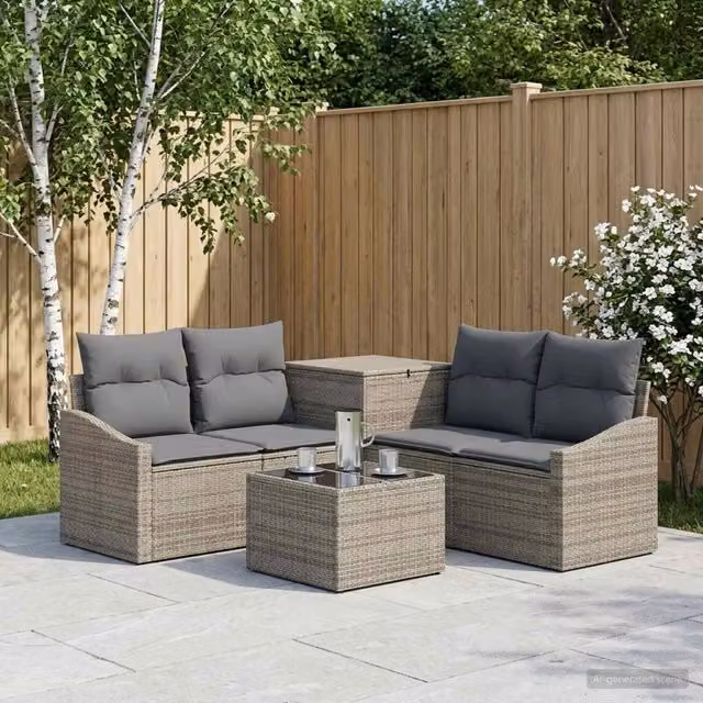 Set di divani 6 pz Grigio e Grigio Scuro 55 x 55 x 37 cm 3447298