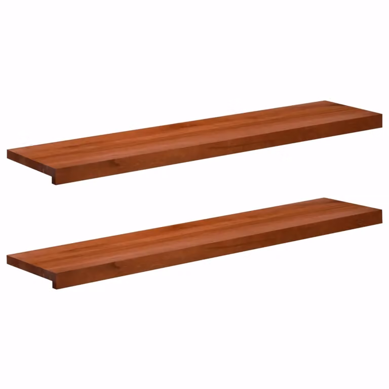 Set di 2 tappeti per scale vidaXL in legno, colore marrone, L 110 cm x P 30 cm x H 2 cm