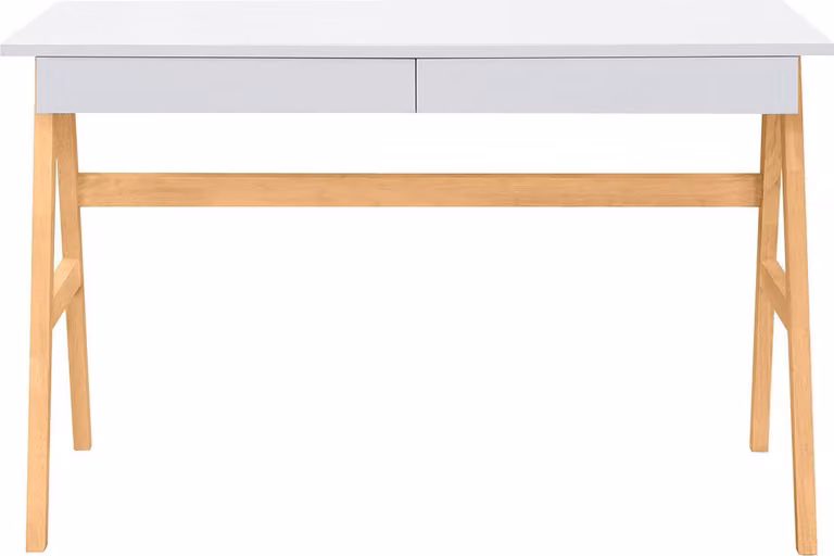 Miliboo - Scrivania di design BROOK in bianco e legno