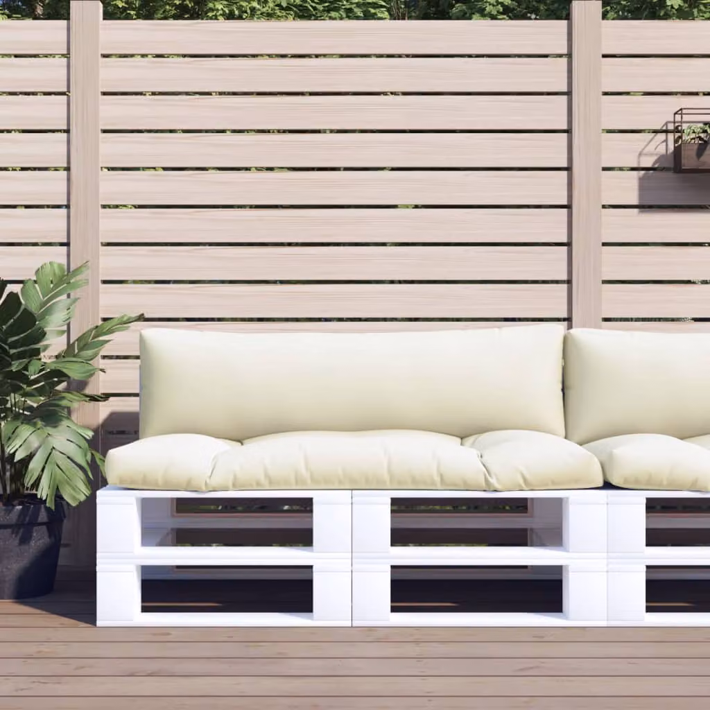 Set di 2 cuscini per pallet vidaXL beige in poliestere resistente all'acqua e ai raggi UV L/P: 110 x 58 cm
