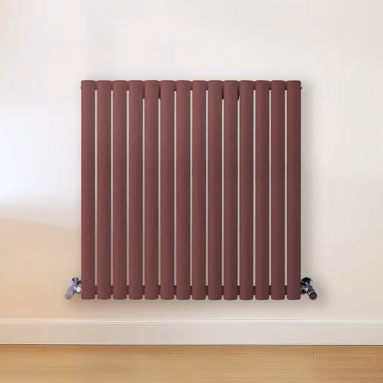 Radiatore di Design Orizzontale Rosso (Booth Rosso) - 800mm x 826mm - Pannello Doppio  - Revive